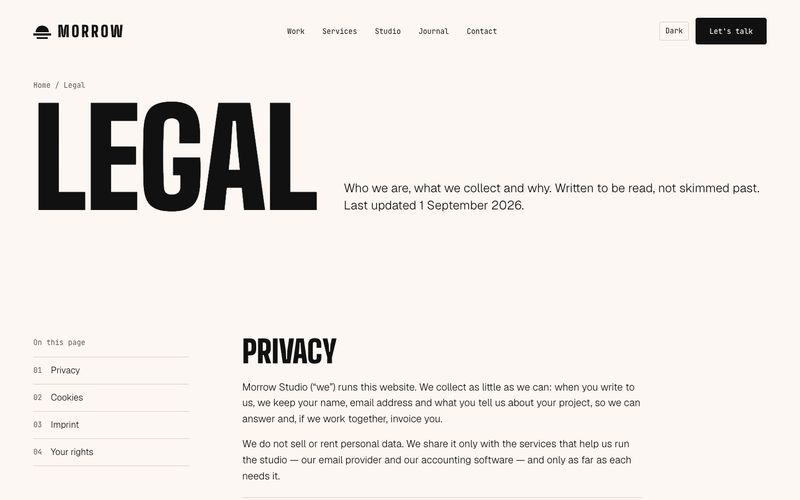 Legal page preview