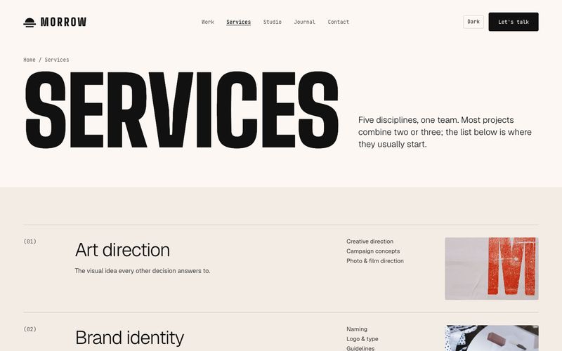 Service rows page preview